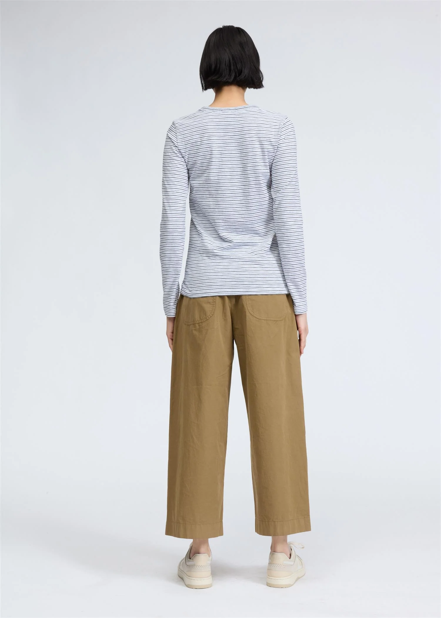 THE SLUB STRIPE LS TEE  White Multi - Image 2