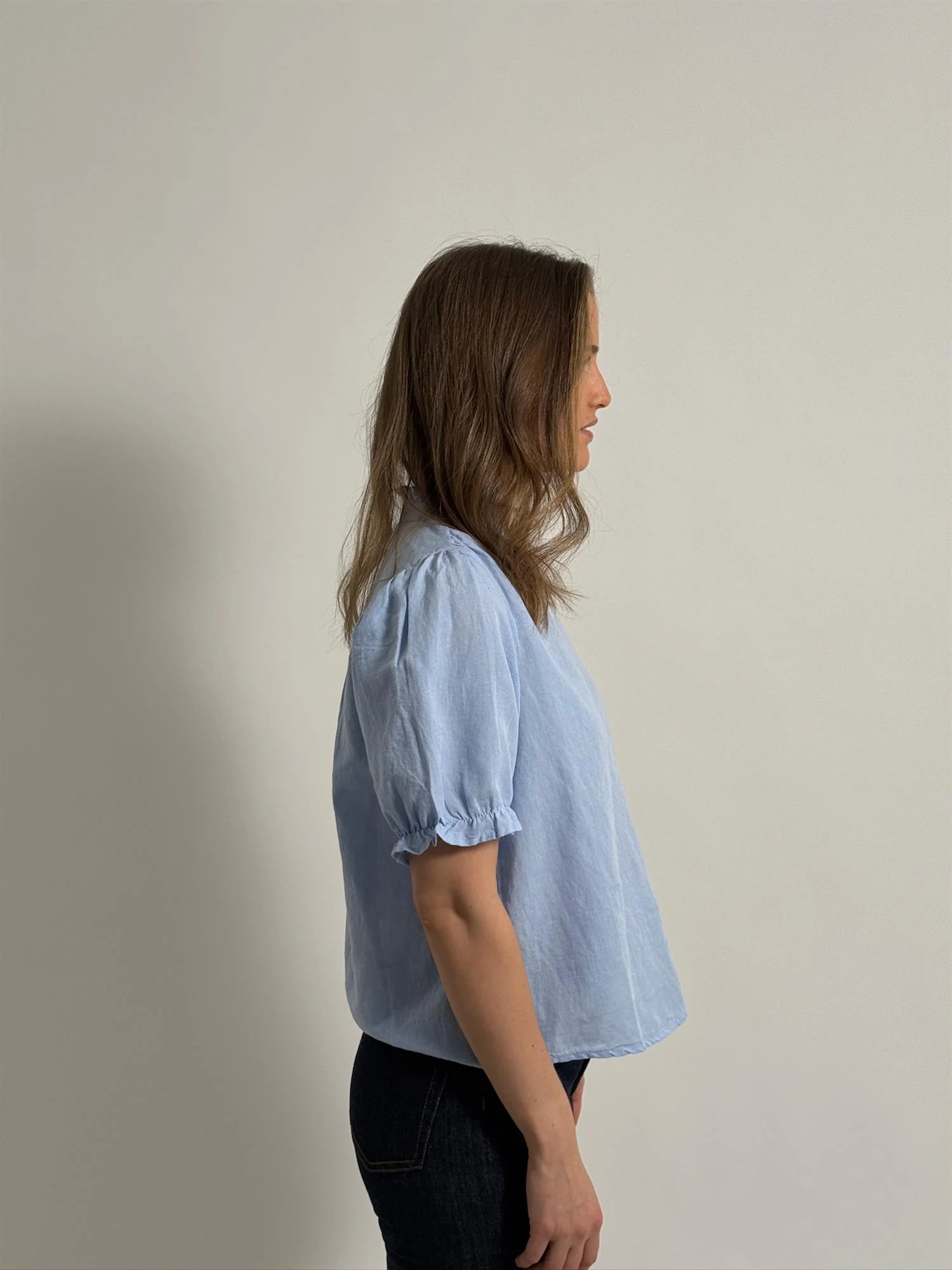 Odesa Linen Blouse  Light Blue - Image 4