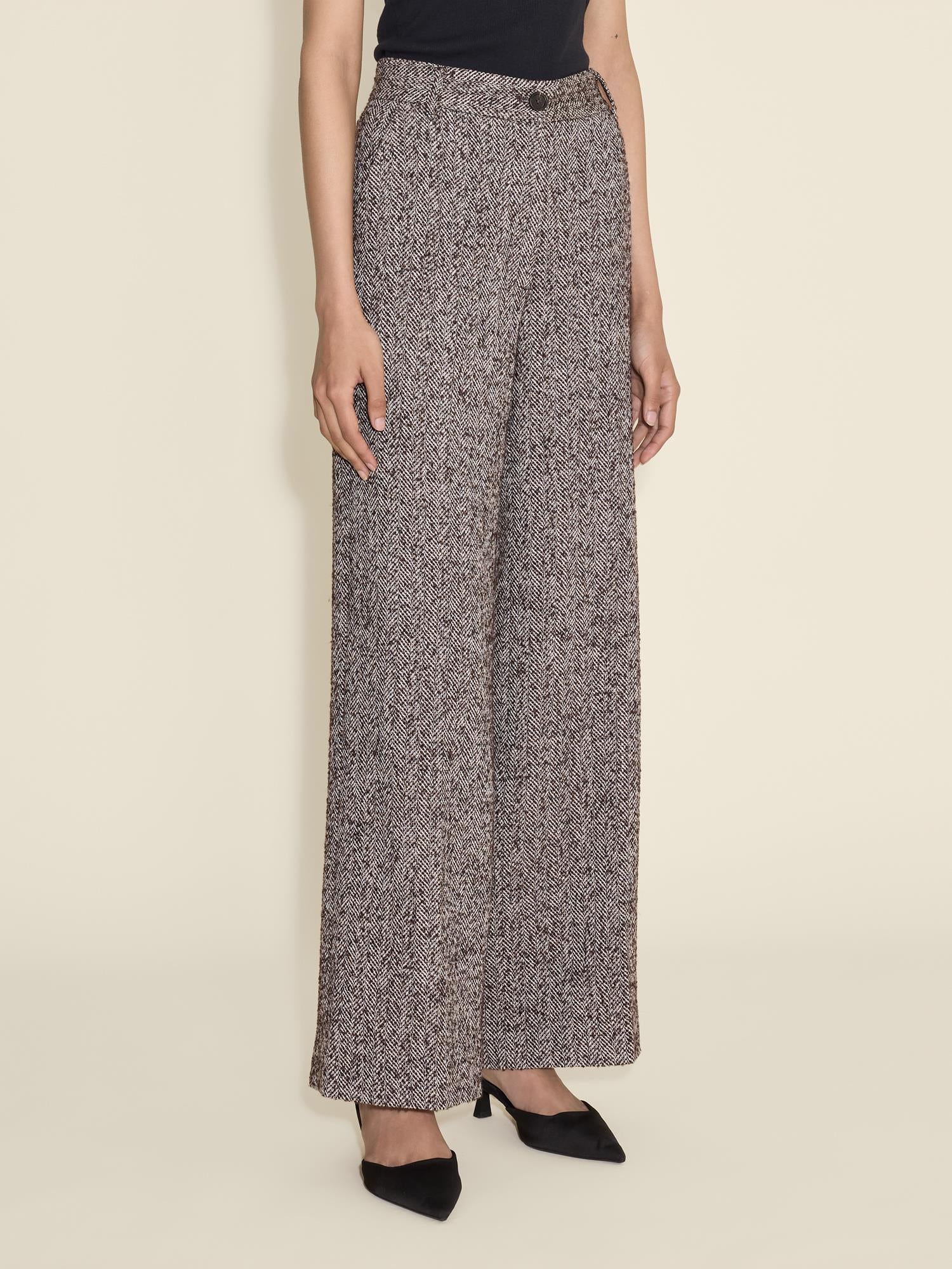 Emi Herringbone Trouser  Brown Mix - Image 6
