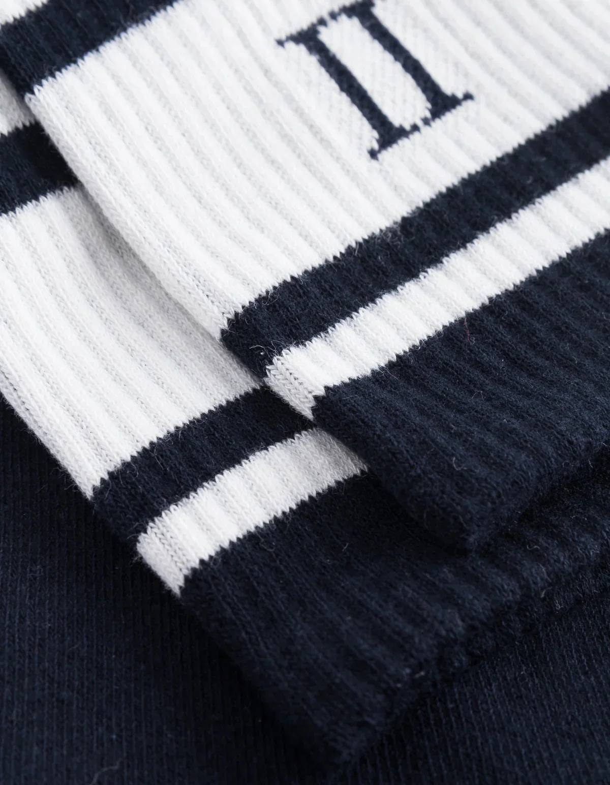 William Stripe 2-Pack Socks Dark Navy/Off White - Image 2