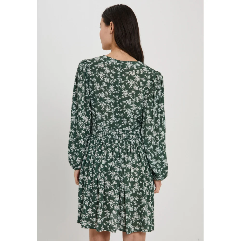 NO - Sabby v-neck dress Green Aop - Image 2