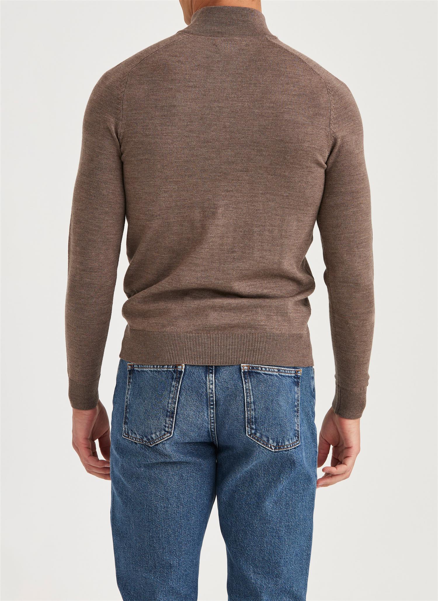 Merino John Zip  Brown - Image 3