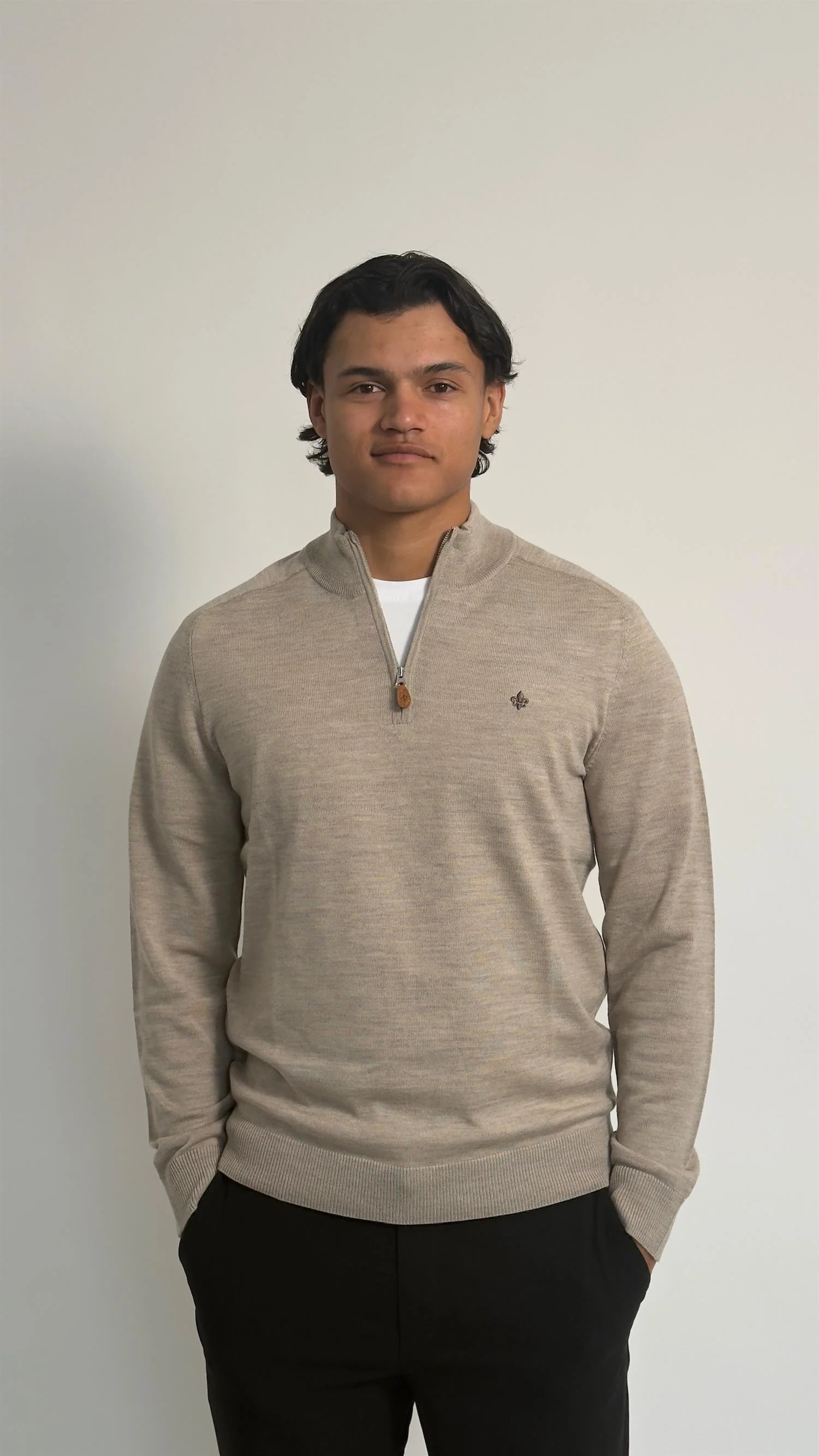 Merino John Zip Khaki
