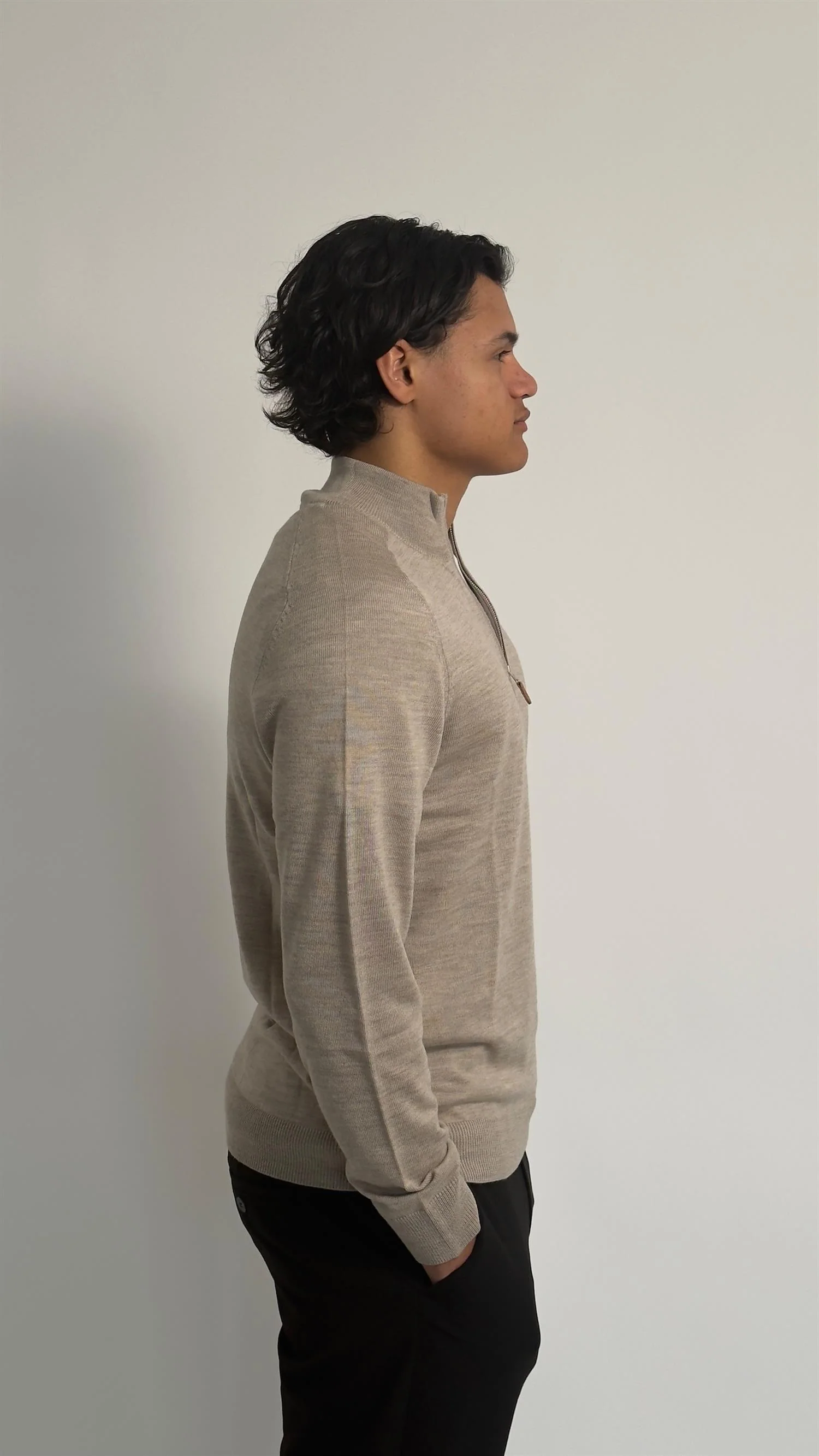 Merino John Zip Khaki - Image 6