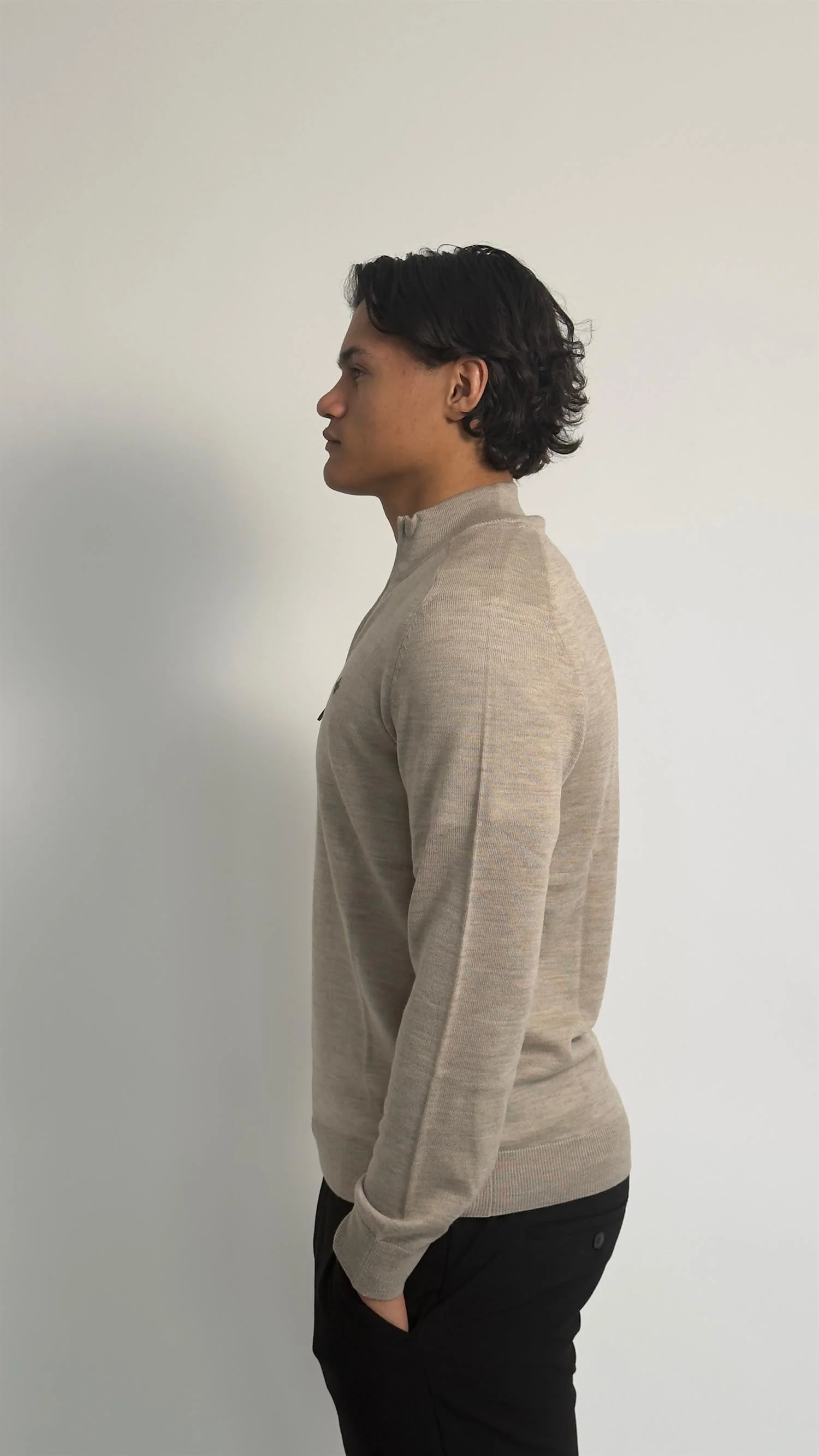 Merino John Zip Khaki - Image 8
