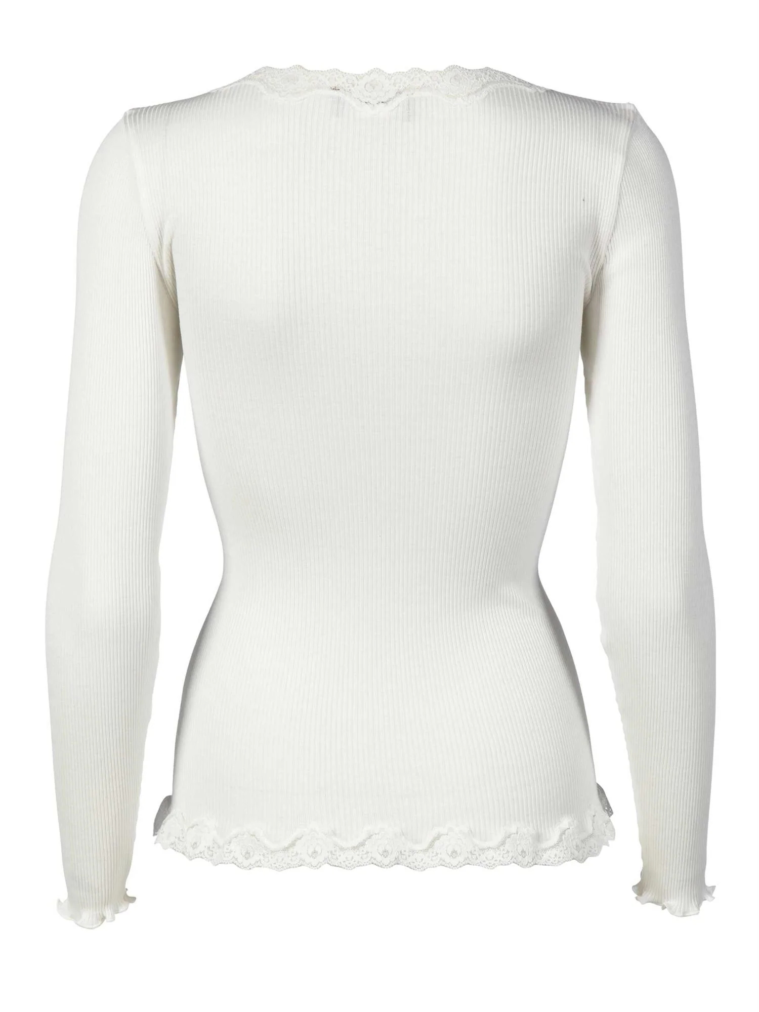 Babette LS V-neck Regular Lace Cardigan  New White - Image 2