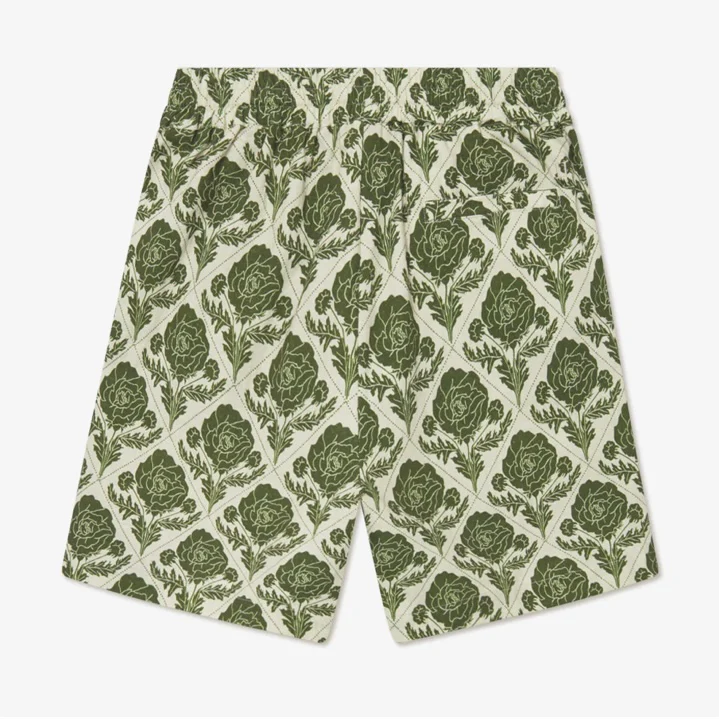 Lesley Flower Tile AOP Shorts  Vintage Green/Ivory - Image 2