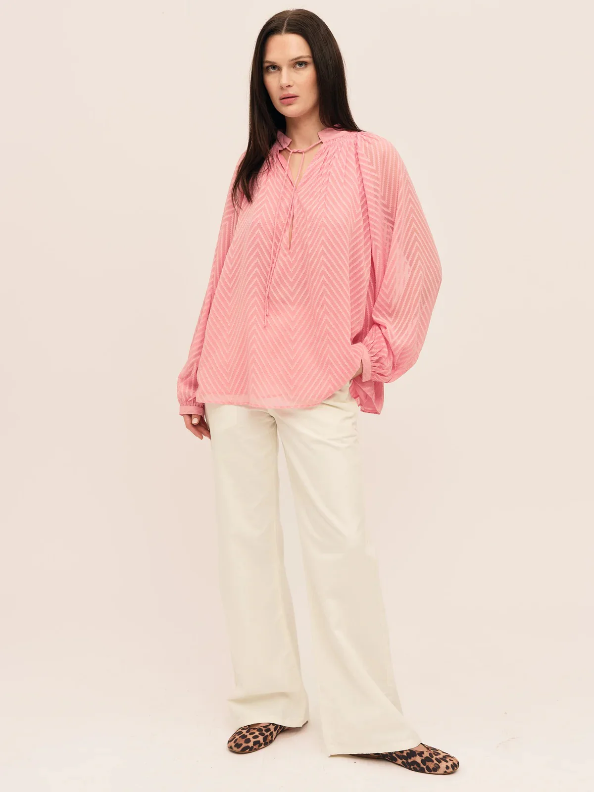 Mimosa Split Blouse  Azela Pink