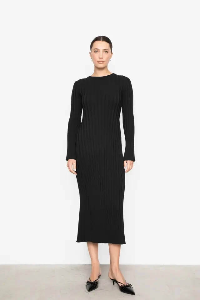 Zaneta Knit Dress  Black - Image 4