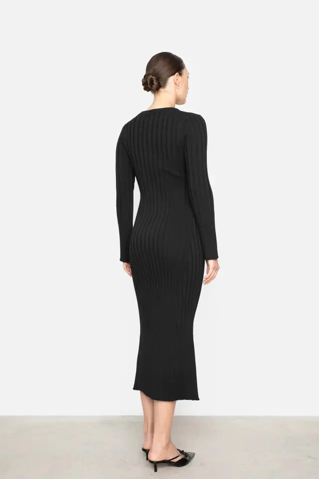 Zaneta Knit Dress  Black - Image 6