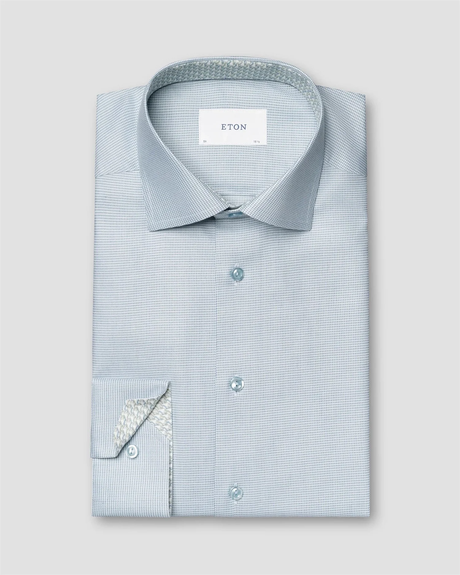 Semi Solid Effect Dobby Shirt  Light Green - Image 5