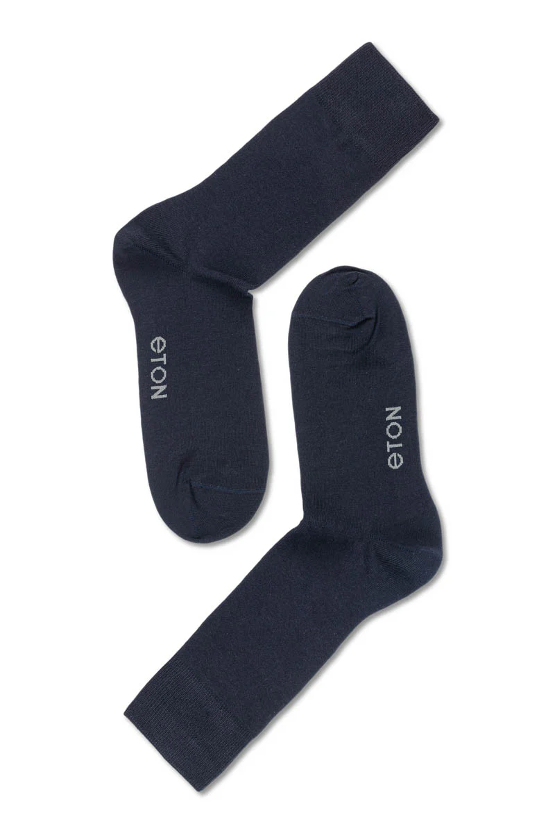 Eton Cotton/lycra Plain Dark Blue