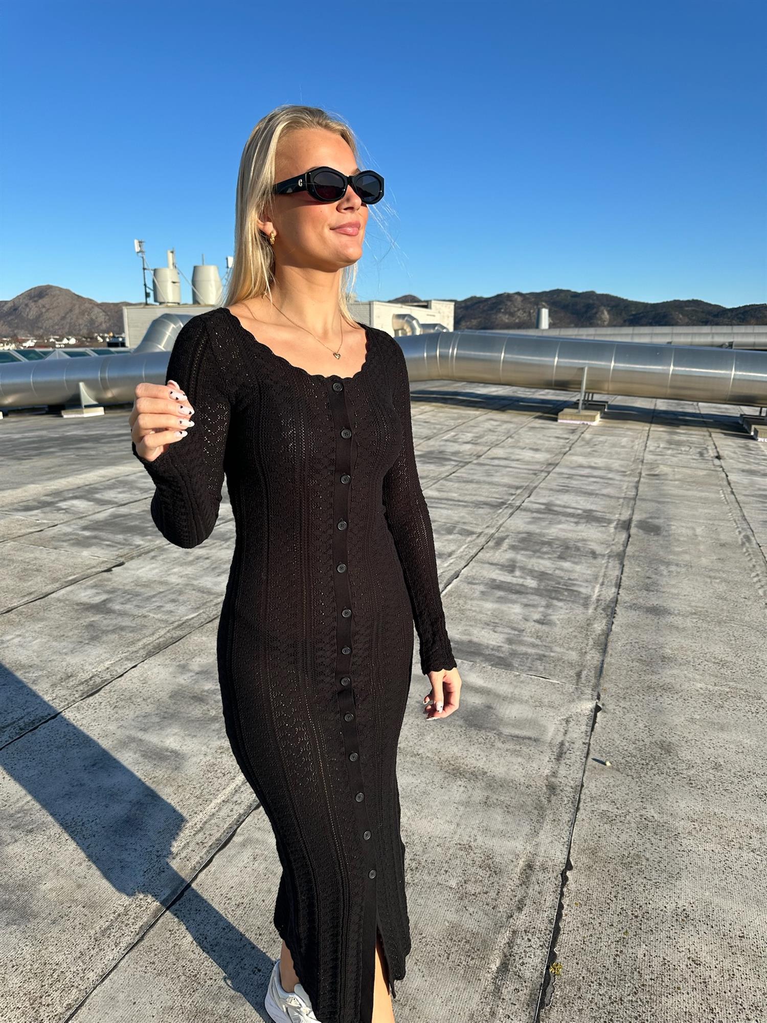 Kelp Crochet Dress  Black - Image 5