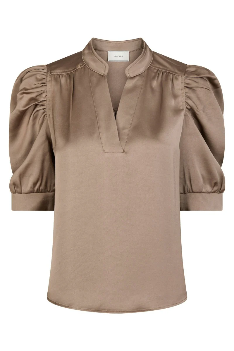 Roella Heavy Sateen Shirt Dark Taupe