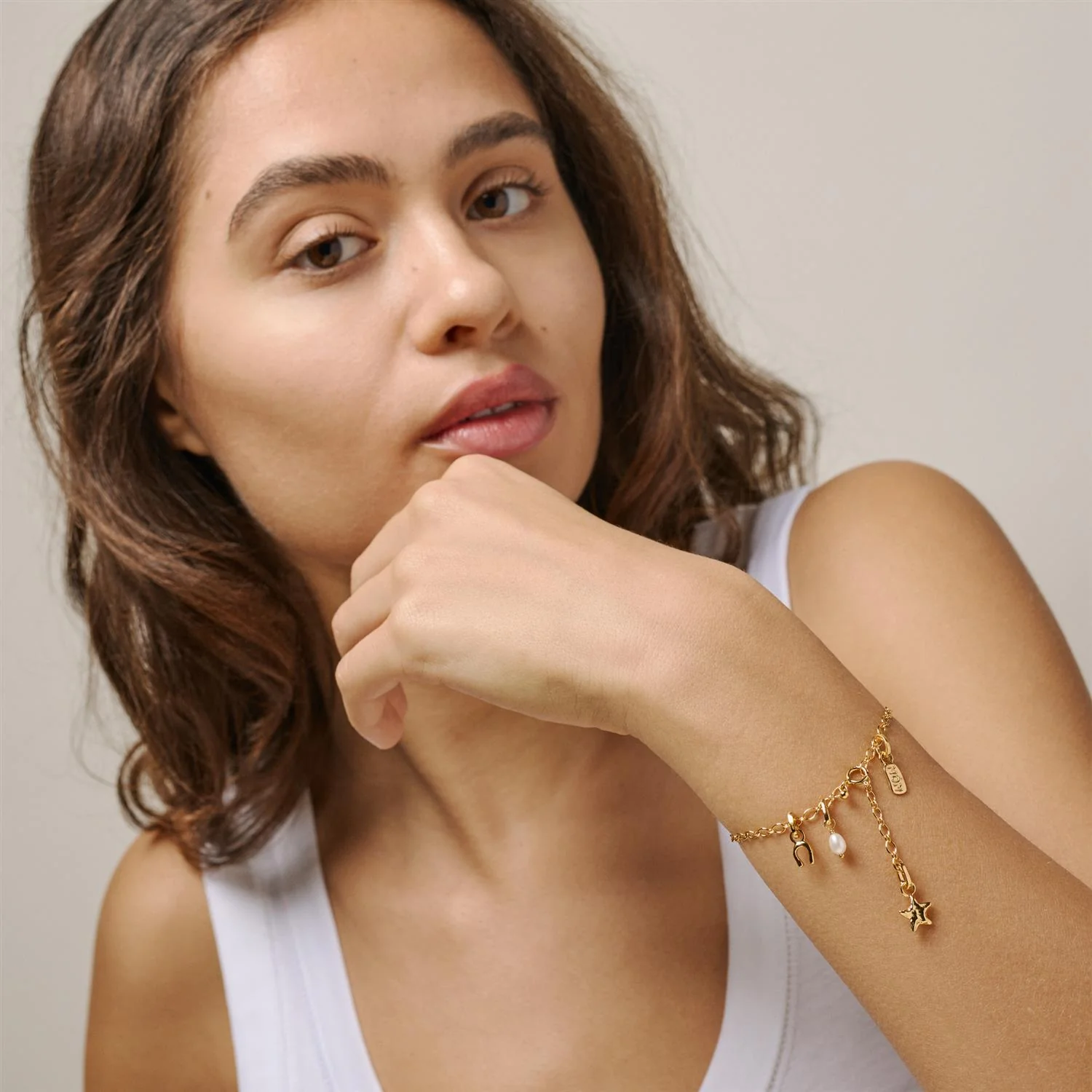 Bracelet, Simple Charm  925S/Gp - Image 4
