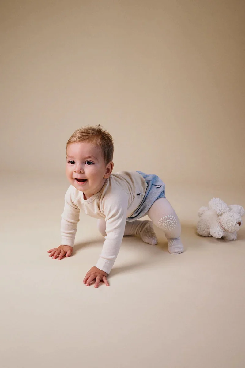 Crawling Tights - Merino Wool  Snow Flake - Image 3