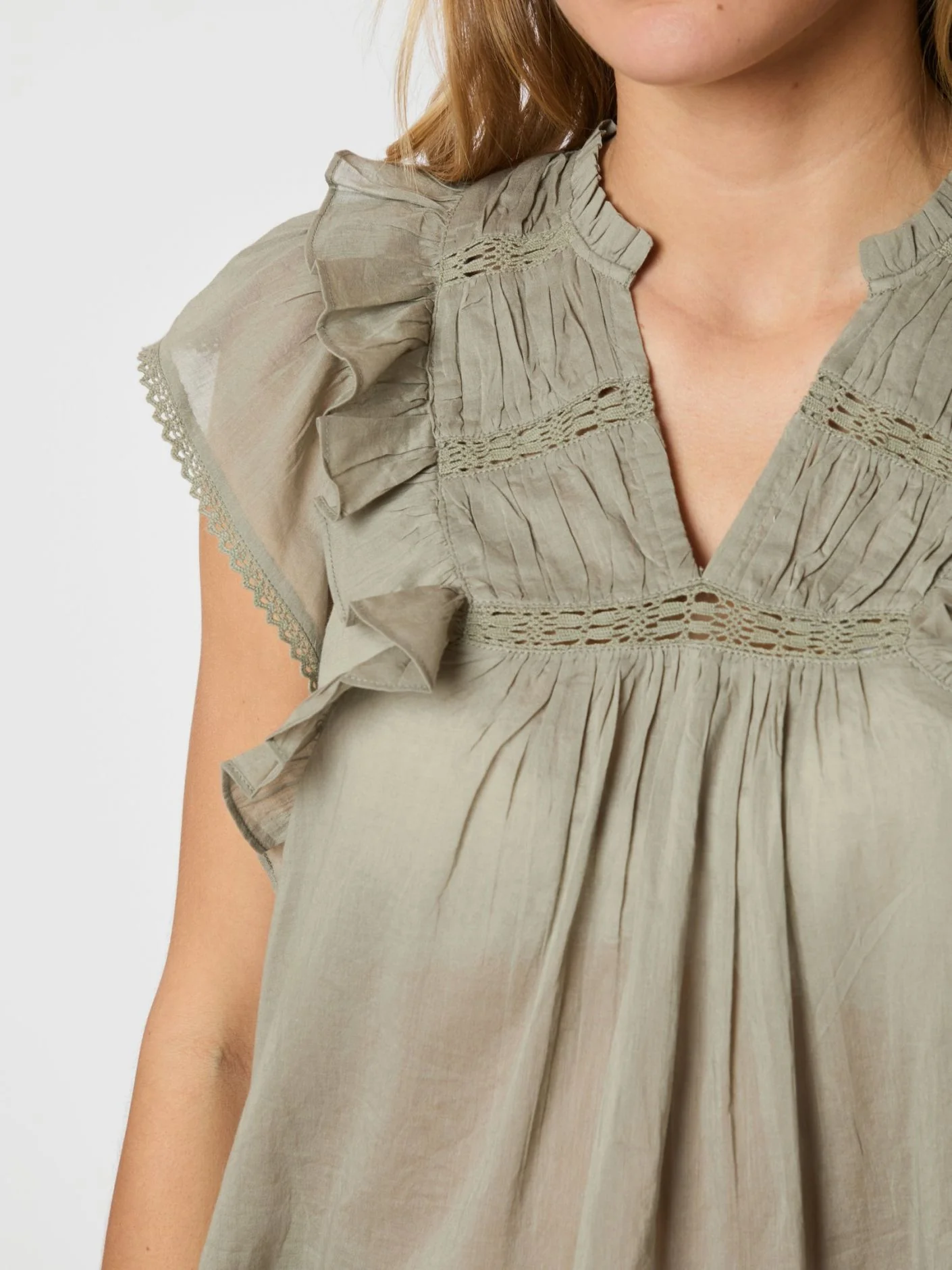 Felicia S Voile Skirt  Smoke Green - Image 6