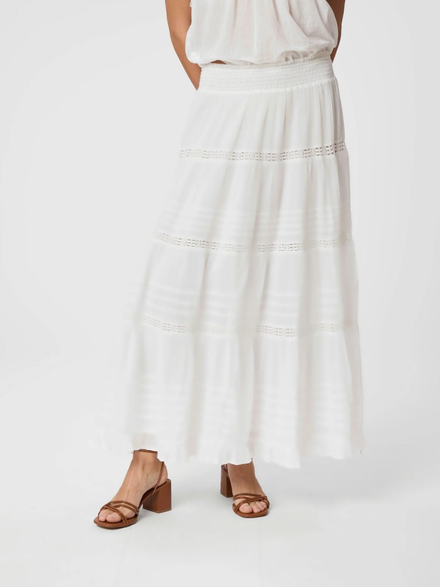 Felicia S Voile Skirt  White