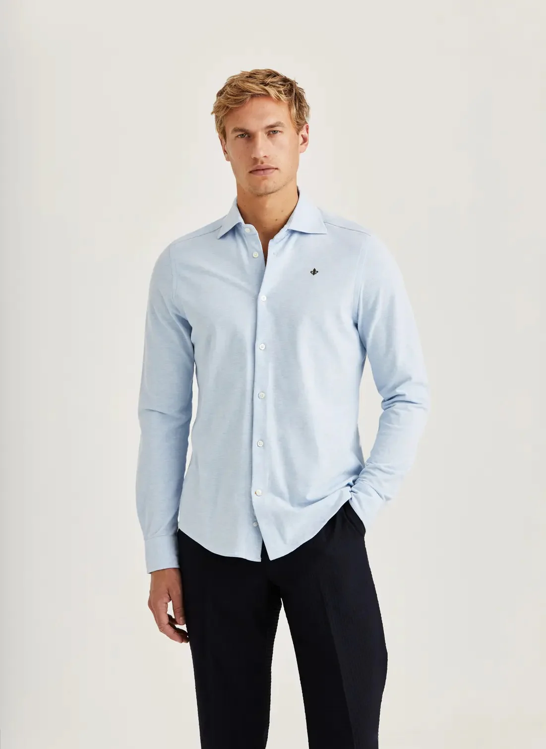 Camden pique shirt  Light Blue - Image 4