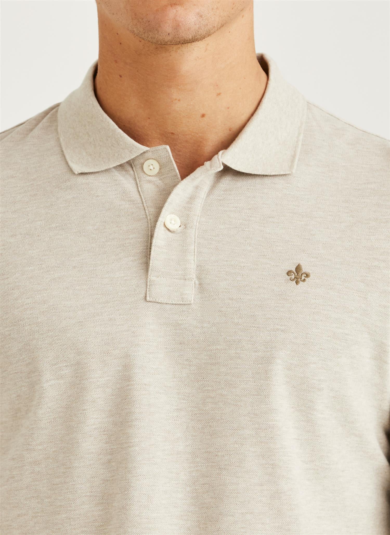 Camden LS Polo Shirt  Khaki - Image 4