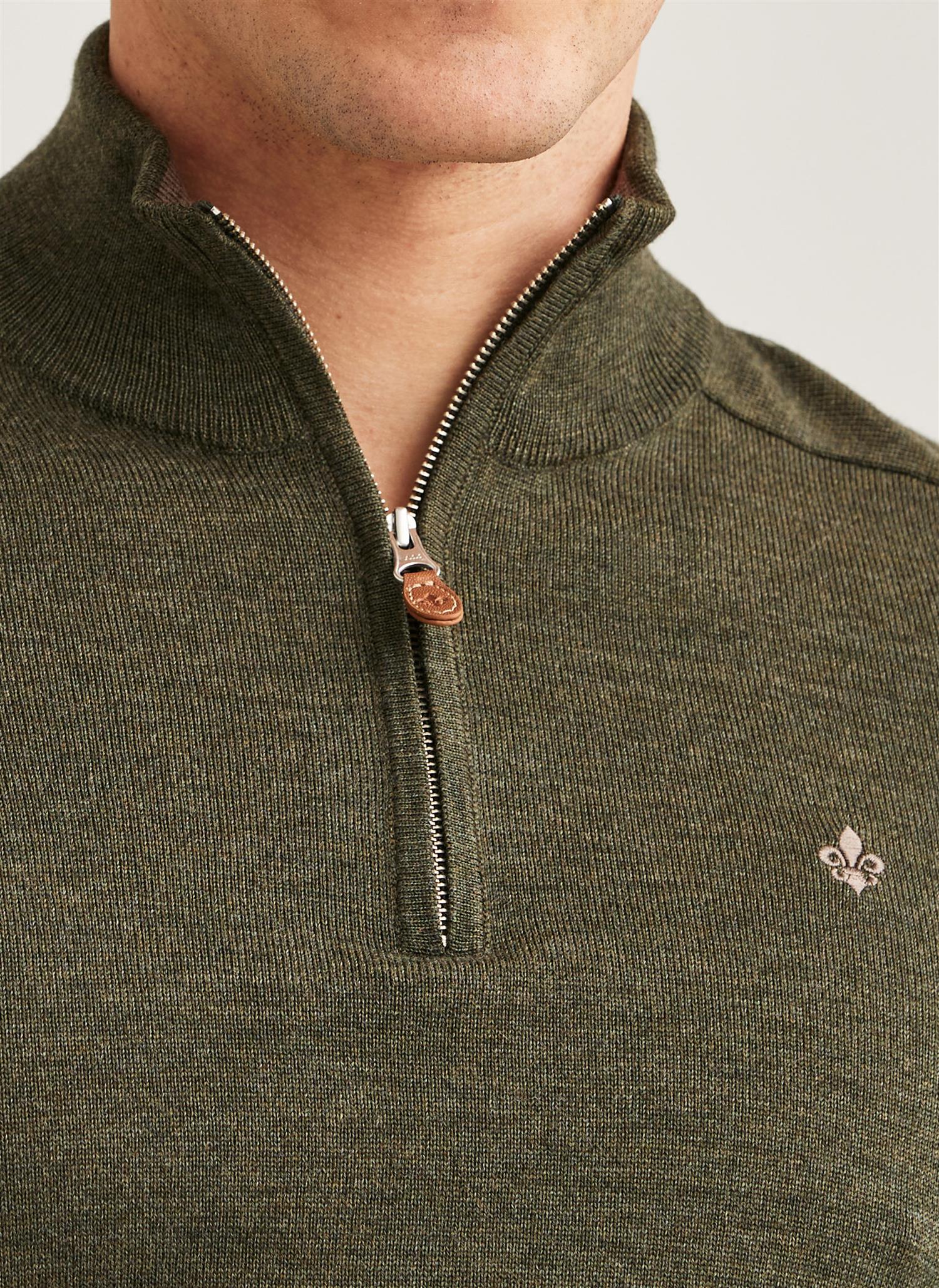 Merino John Zip  Olive - Image 4