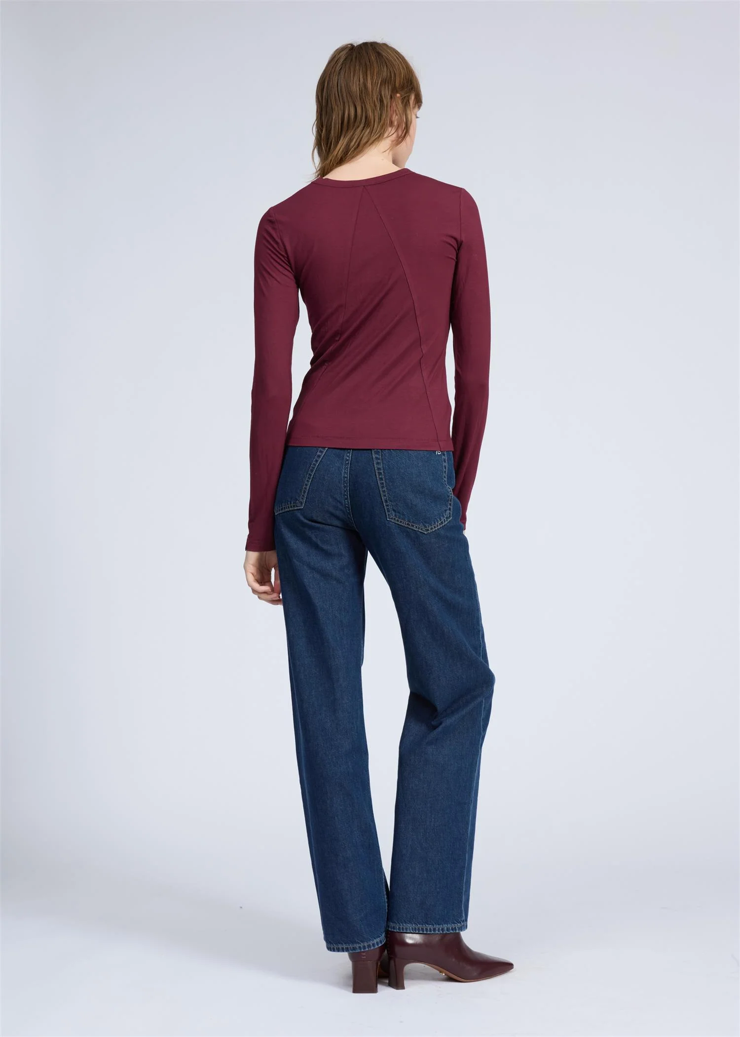 LUCA JERSEY SLIM LS  Wine - Image 2