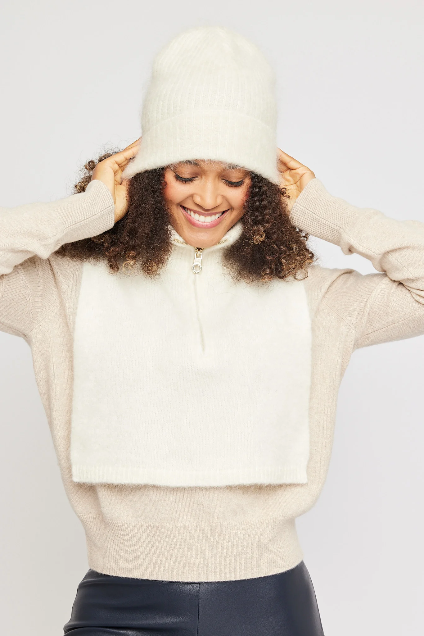 Belinda chunky high neck  Bright White - Image 2