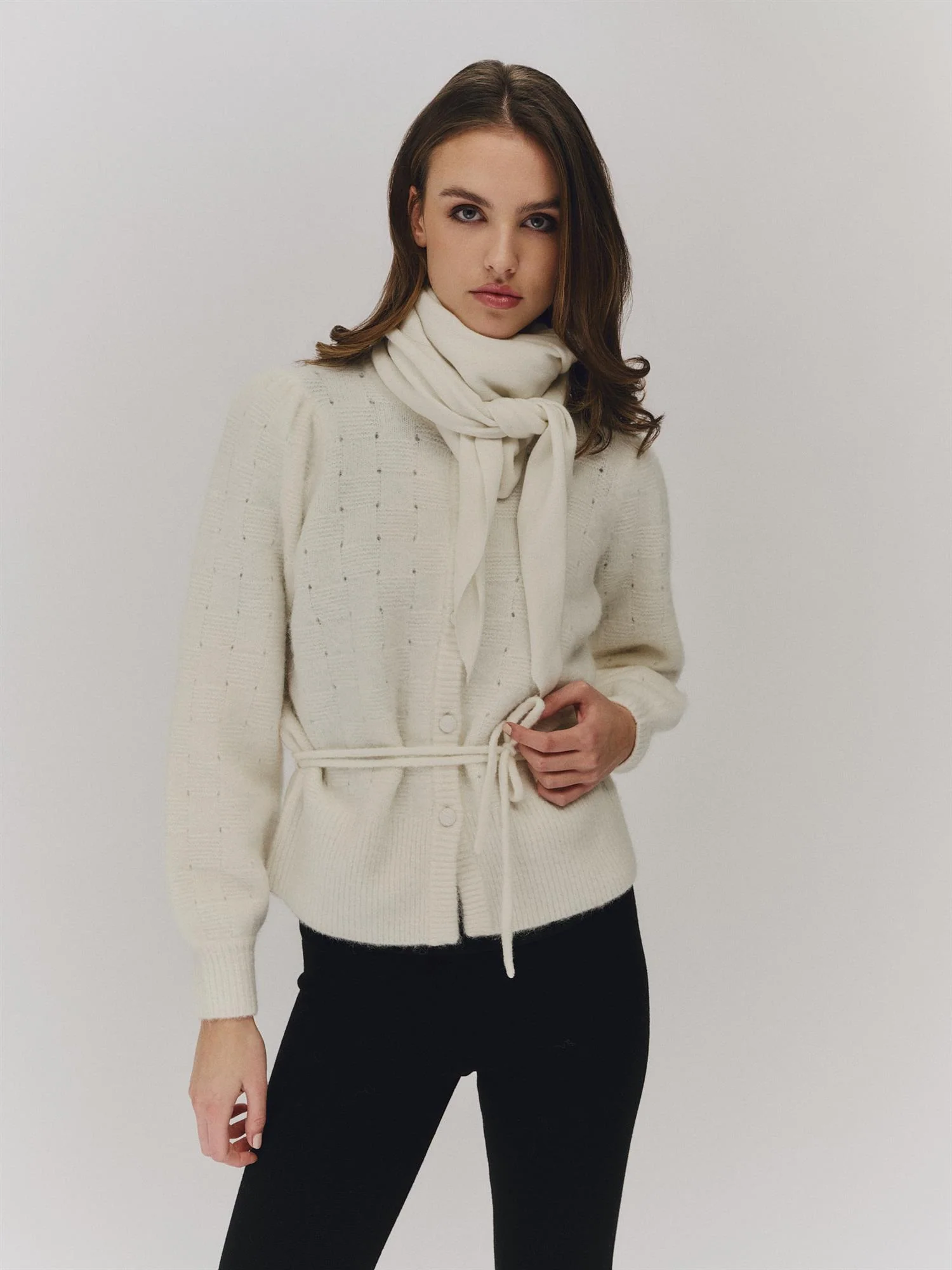 Ronja cashmere scarf  Cream