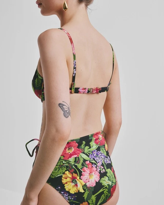 HIGH-WAISTED BIKINI BOTTOM  Midnight Bloom - Image 4