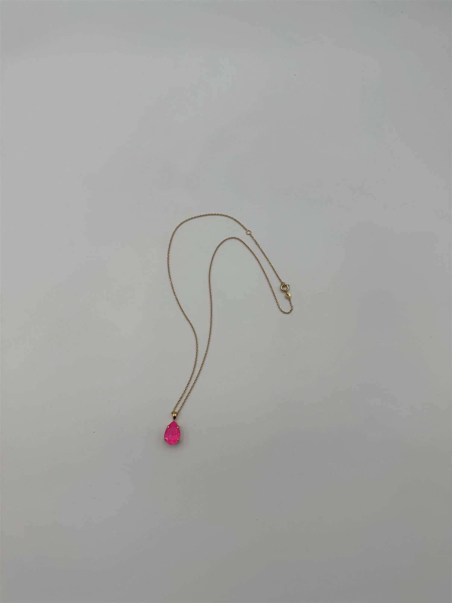 MINI DROP NECKLACE GOLD  Electric Pink Ignite