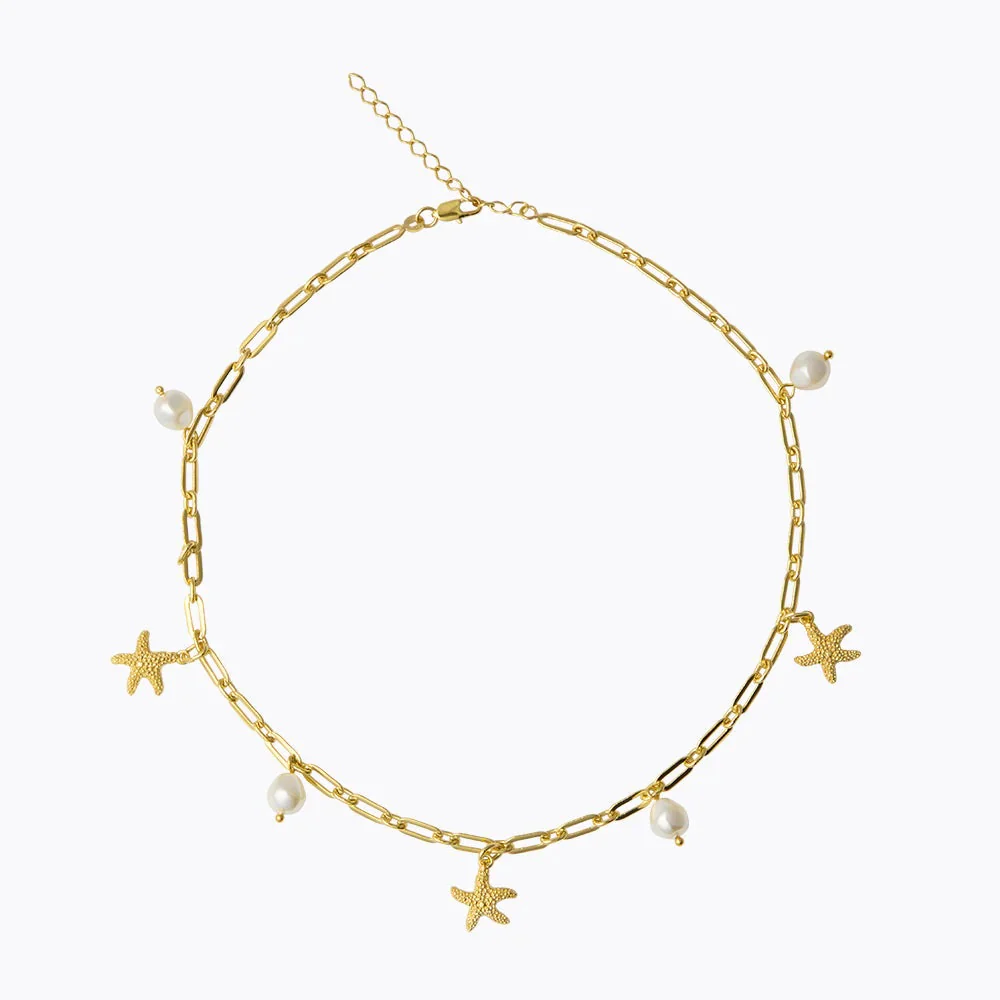 SEA STAR CHAIN NECKLACE PEARL Gull
