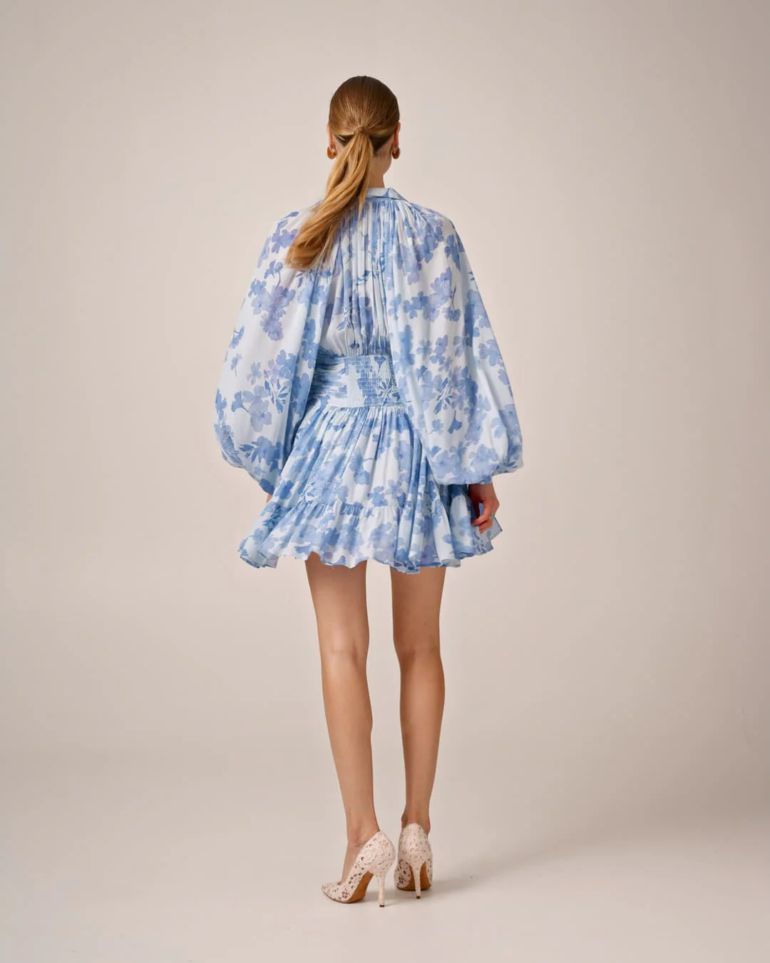 Chiffon Mini Dress  Skye Blue - Image 2