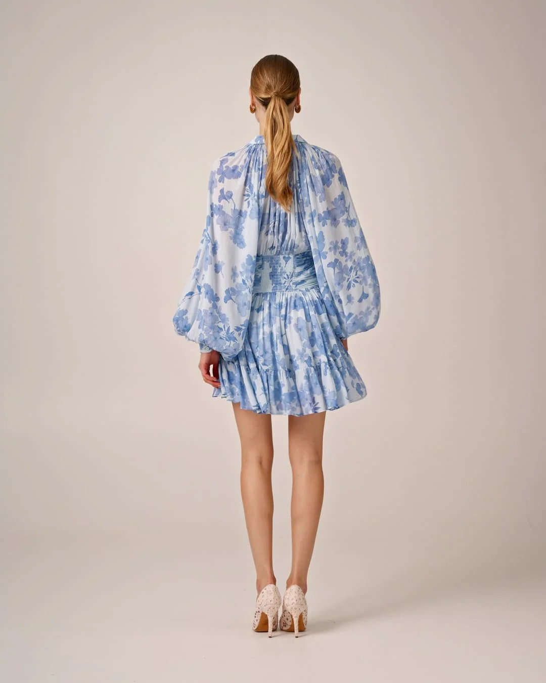 Chiffon Mini Dress  Skye Blue - Image 3