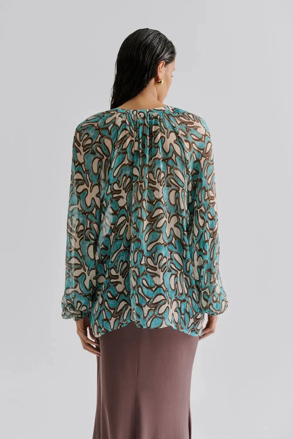 Mareva chiffon blouse  Blå - Image 2