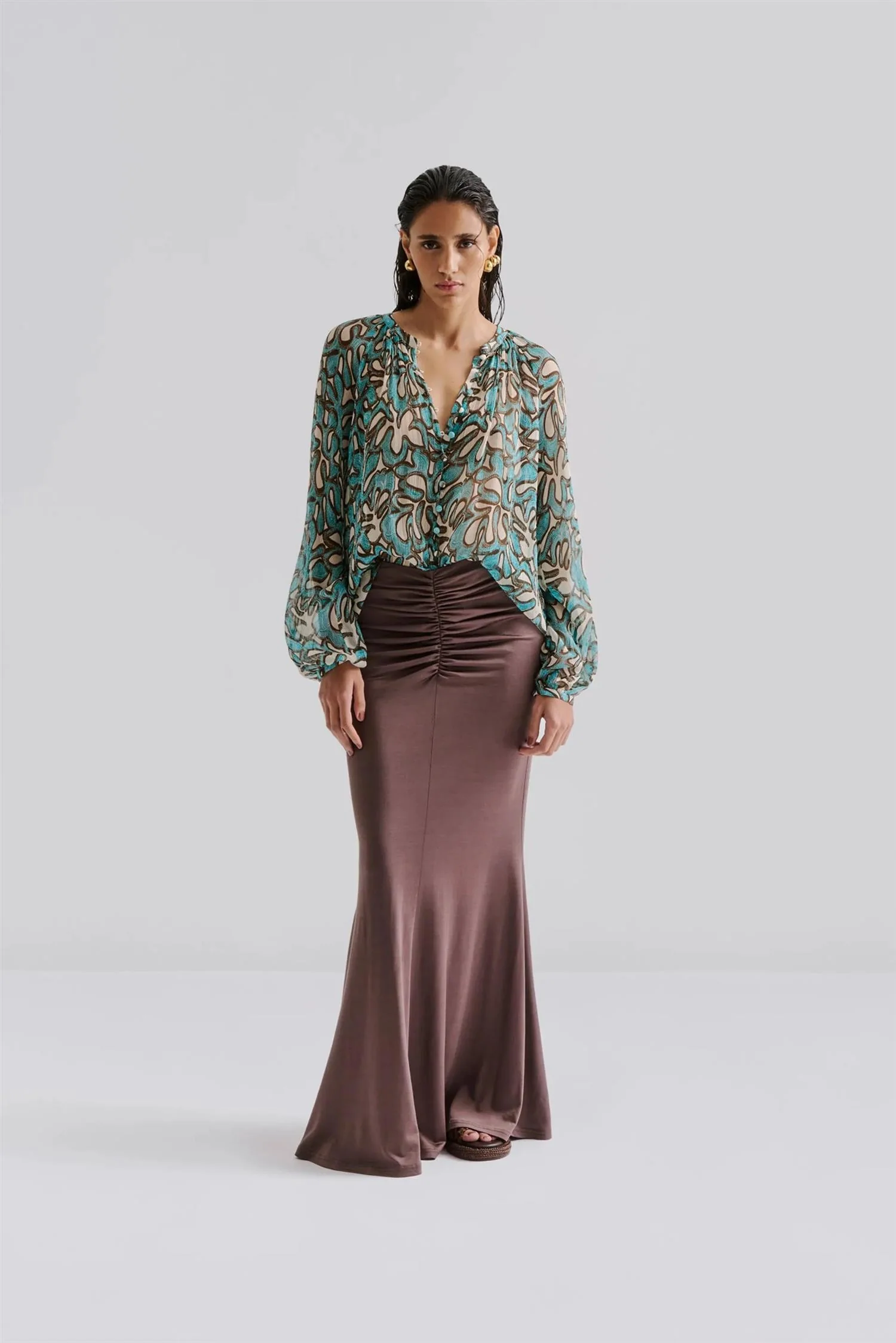 Mareva chiffon blouse  Blå - Image 4