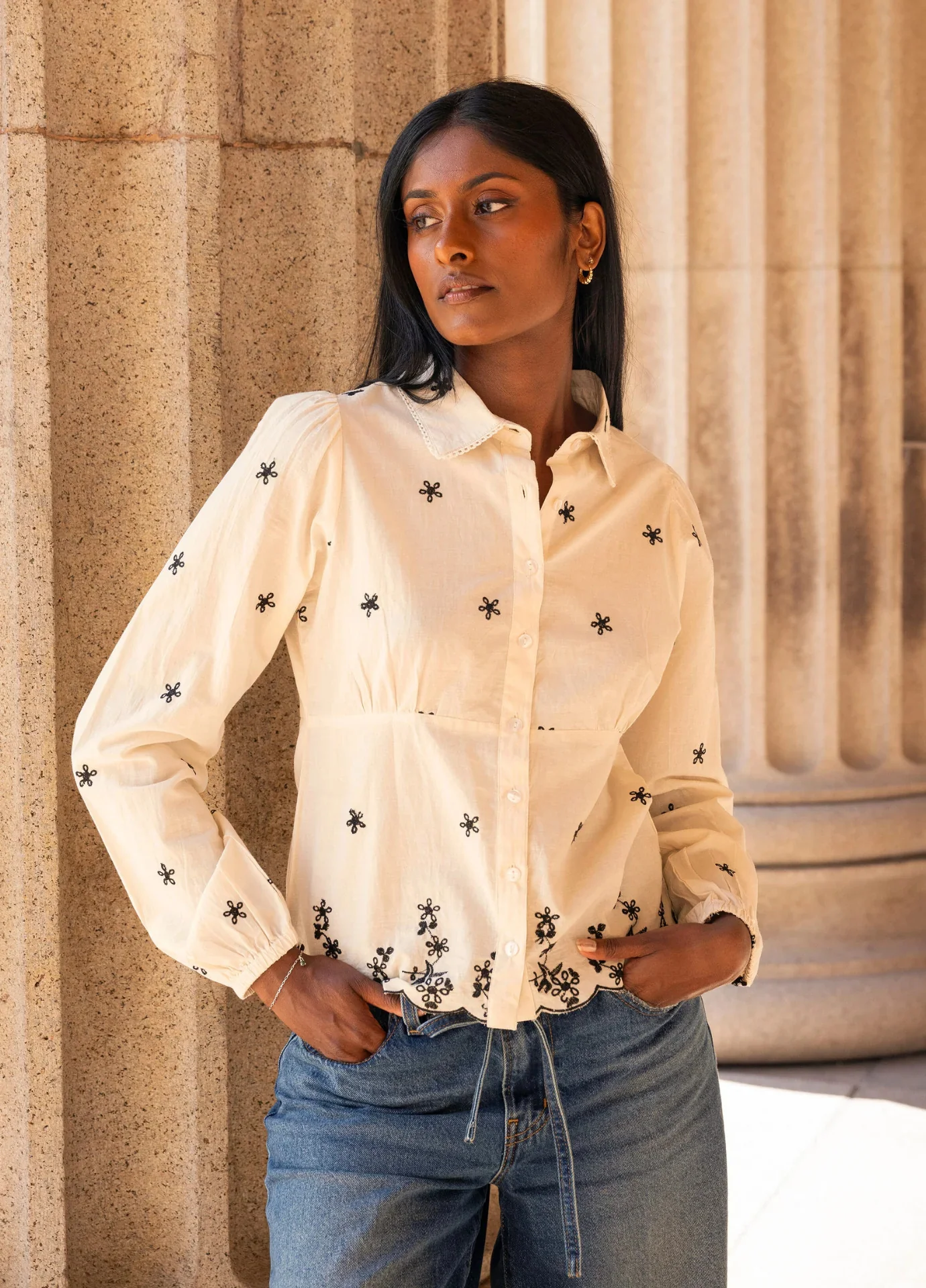 Live Blouse  Buttercream Embroidery - Image 3
