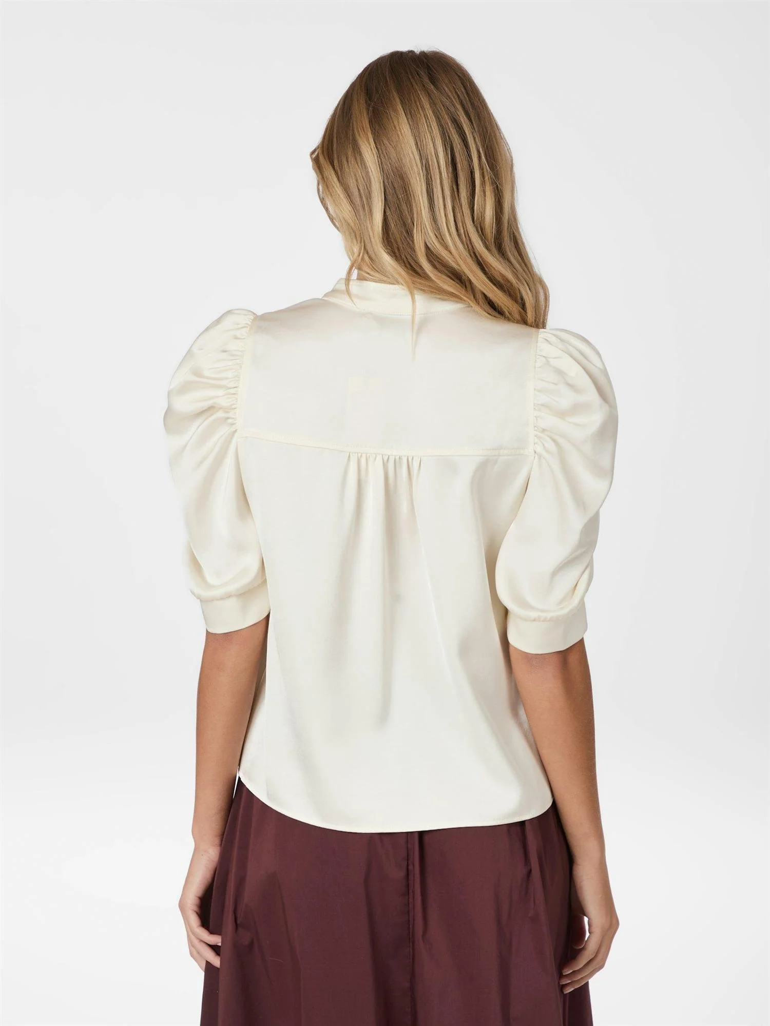 Roella Heavy Sateen Blouse  Pearl - Image 4