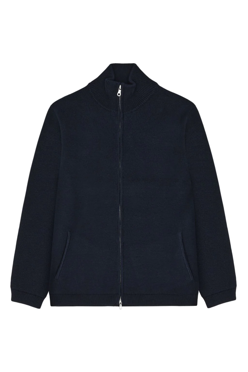 Zipper Knit Cardigan  Navy