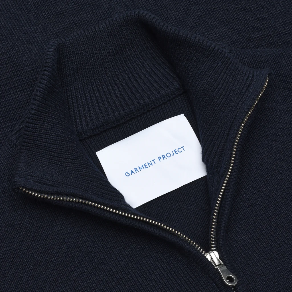 Zipper Knit Cardigan  Navy - Image 3