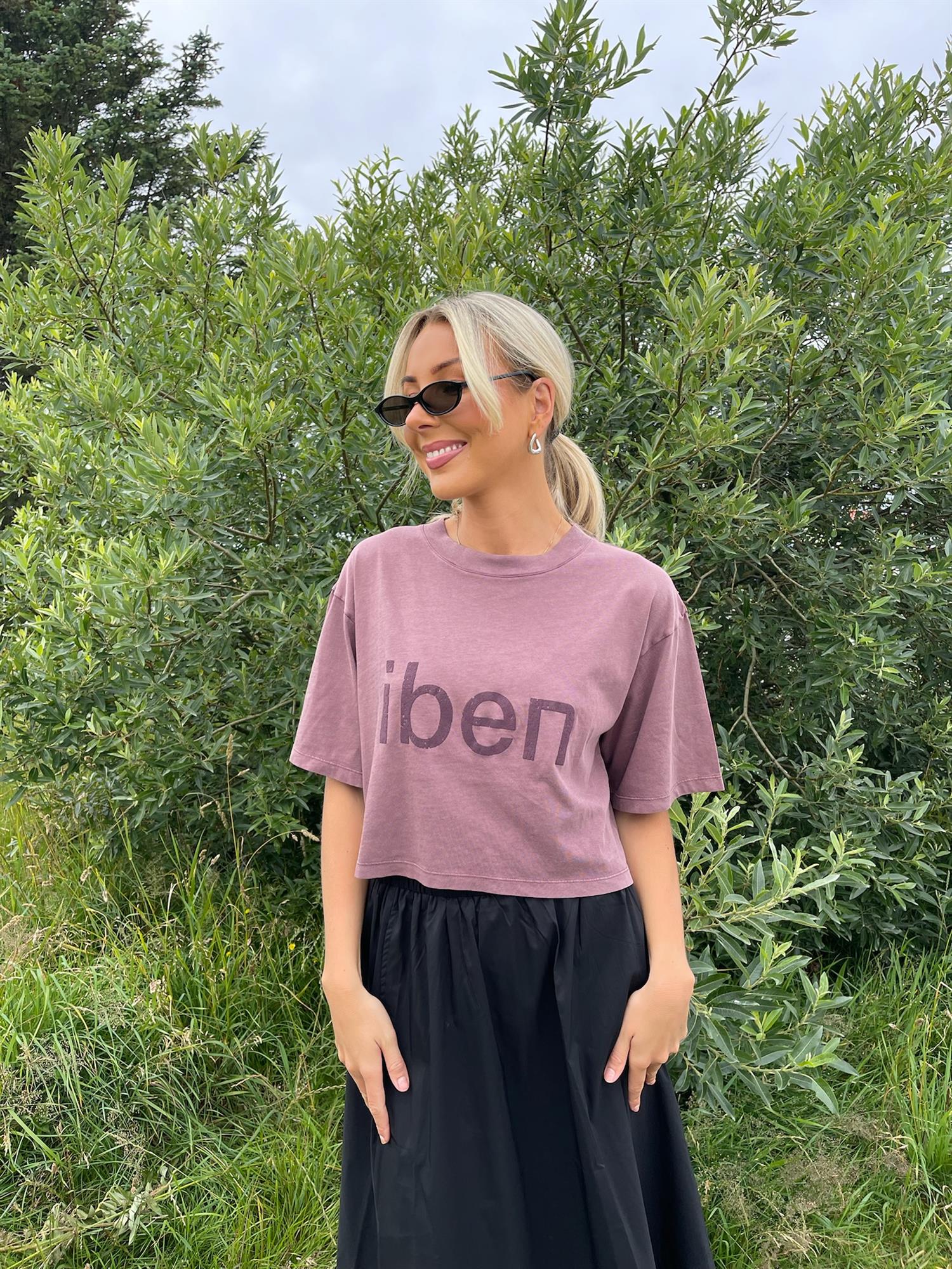 ROCKY CROPPED TEE Washed Burgundy