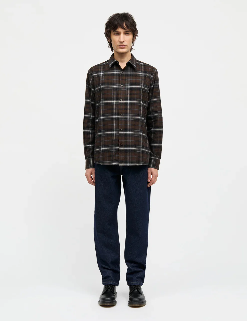 Cotton Flannel Check Sune Shirt  Demitasse Check - Image 2