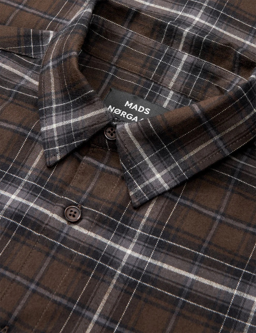 Cotton Flannel Check Sune Shirt  Demitasse Check - Image 4