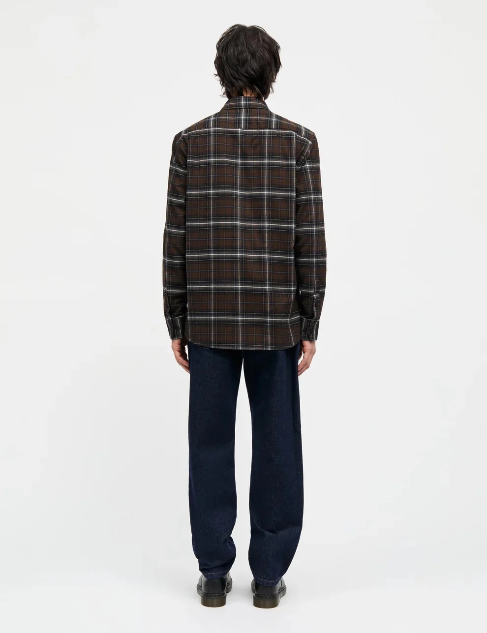 Cotton Flannel Check Sune Shirt  Demitasse Check - Image 5