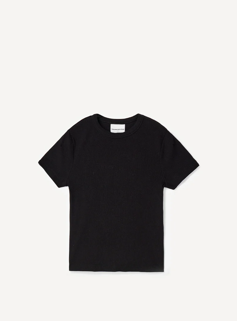 FITTED RIB TEE  Black