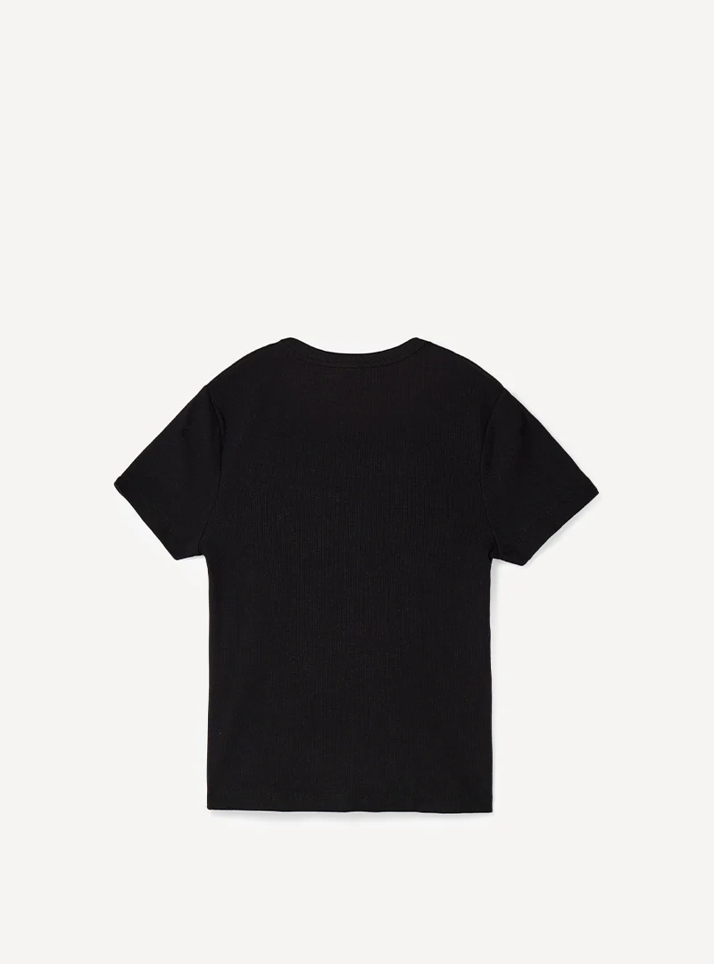 FITTED RIB TEE  Black - Image 2