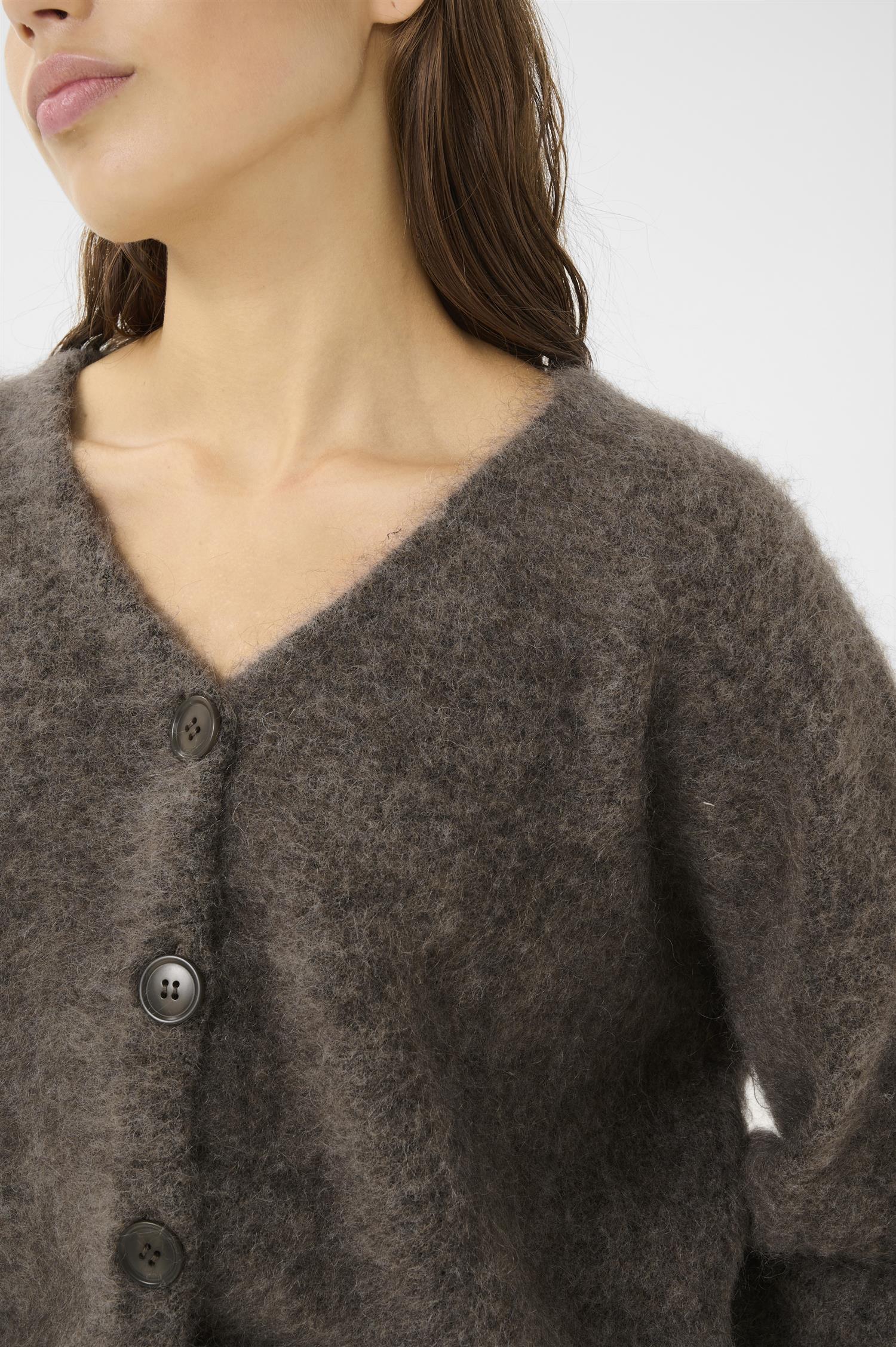 debbie cardigan  Chestnut Melange - Image 3
