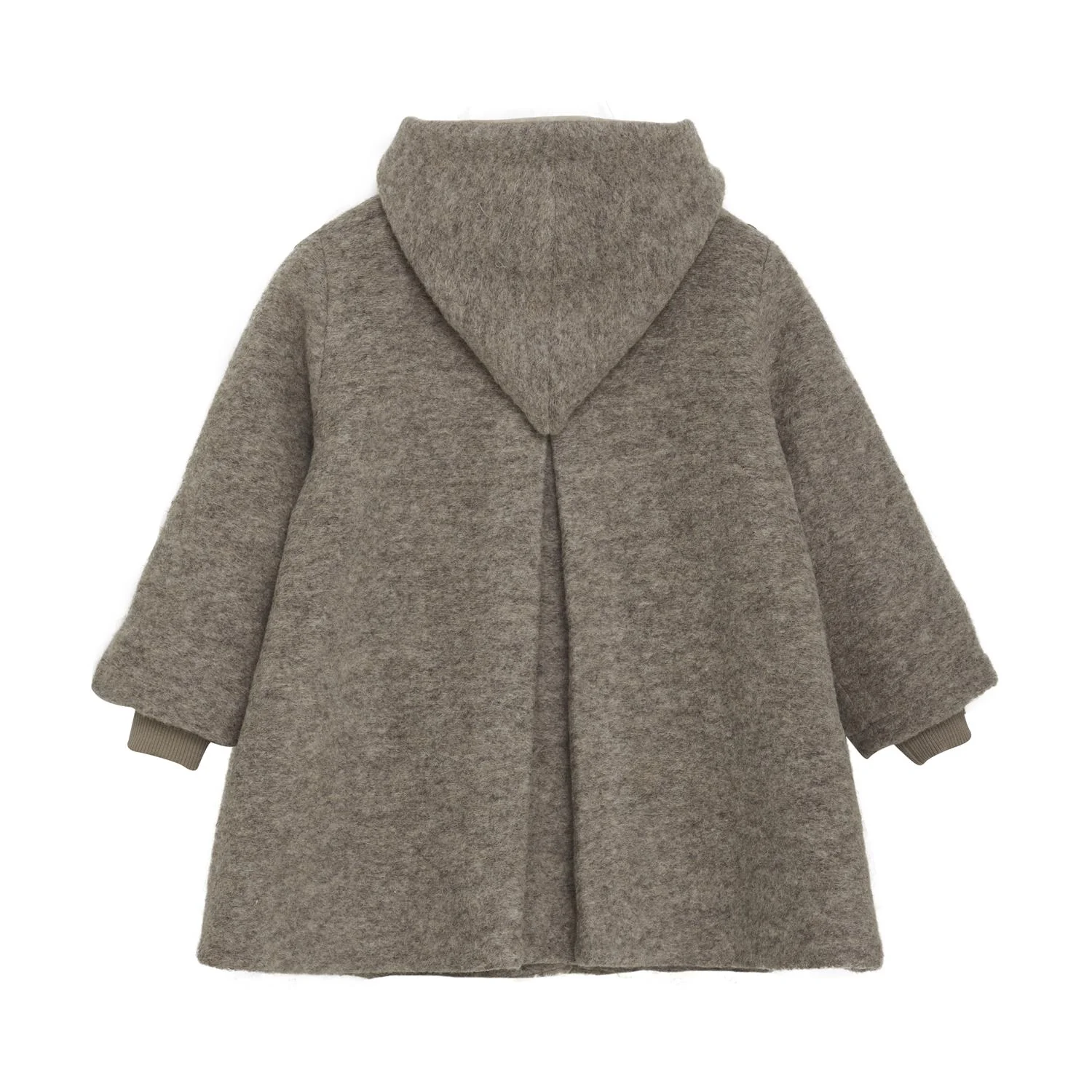 Coat Hood Wool w. Lining Camel Melange - Image 3