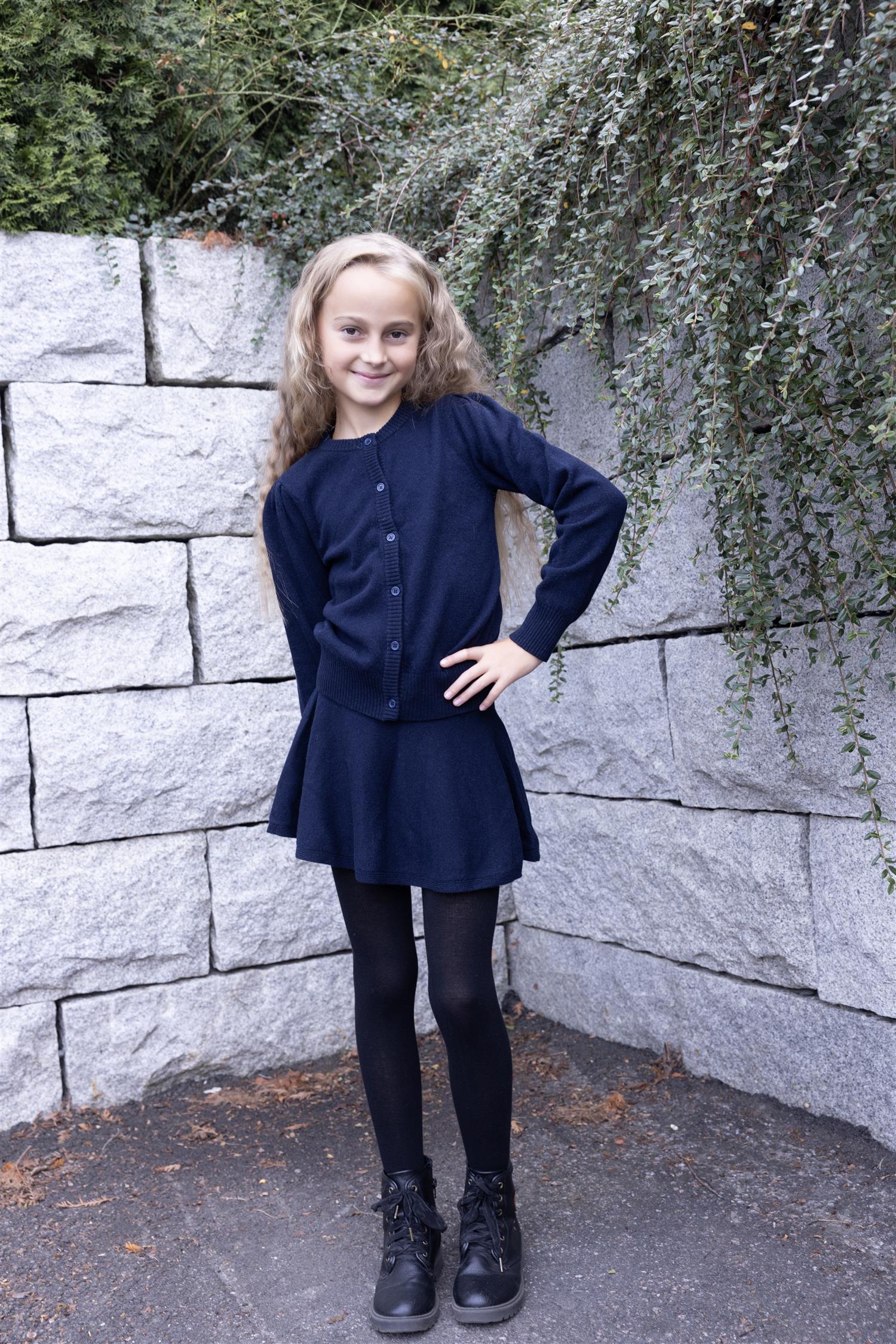 Elli strikket ullcardigan  Midnight Navy - Image 2