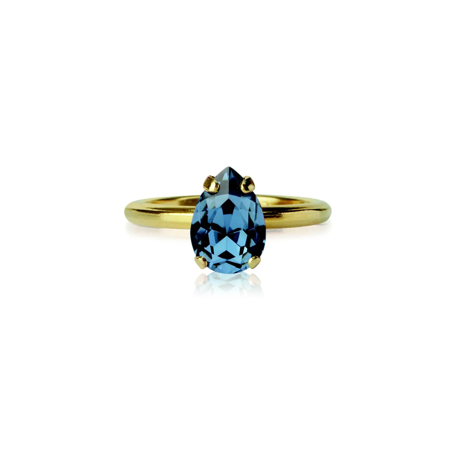 PETITE DROP RING GOLD  Denim Blue
