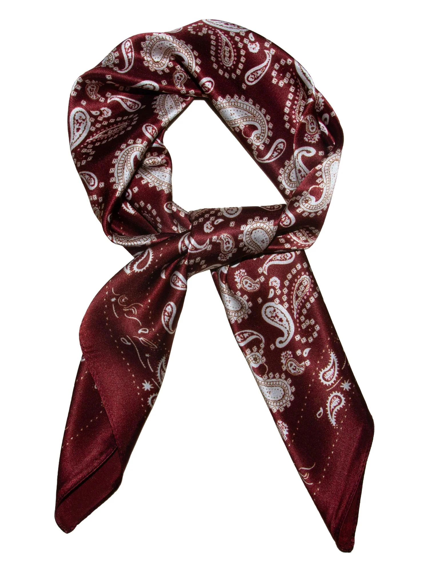 Skjerf paisley SILKE 70x70  Vinrød